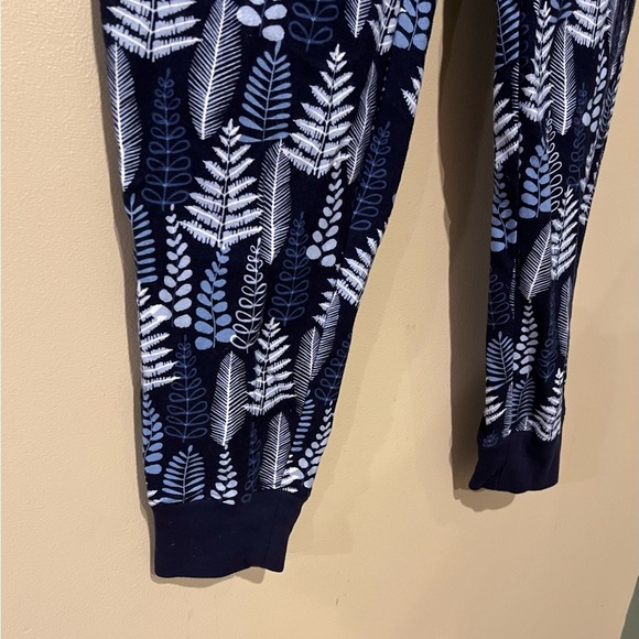 Garnet Hill Blue Fern Print Flannel Jogger Pants Pima Cotton Loungewear Size S - Picture 3 of 8